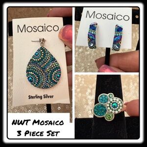 NWT Mosaico Austrian Crystal & Pearl necklace, earrings & ring 💕💕new line!